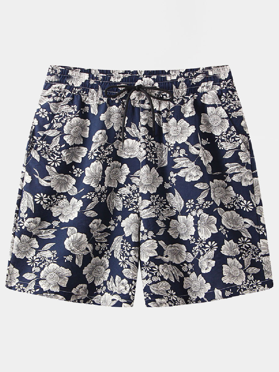 Men's holiday hawaiian Linen Cotton Casual Shorts