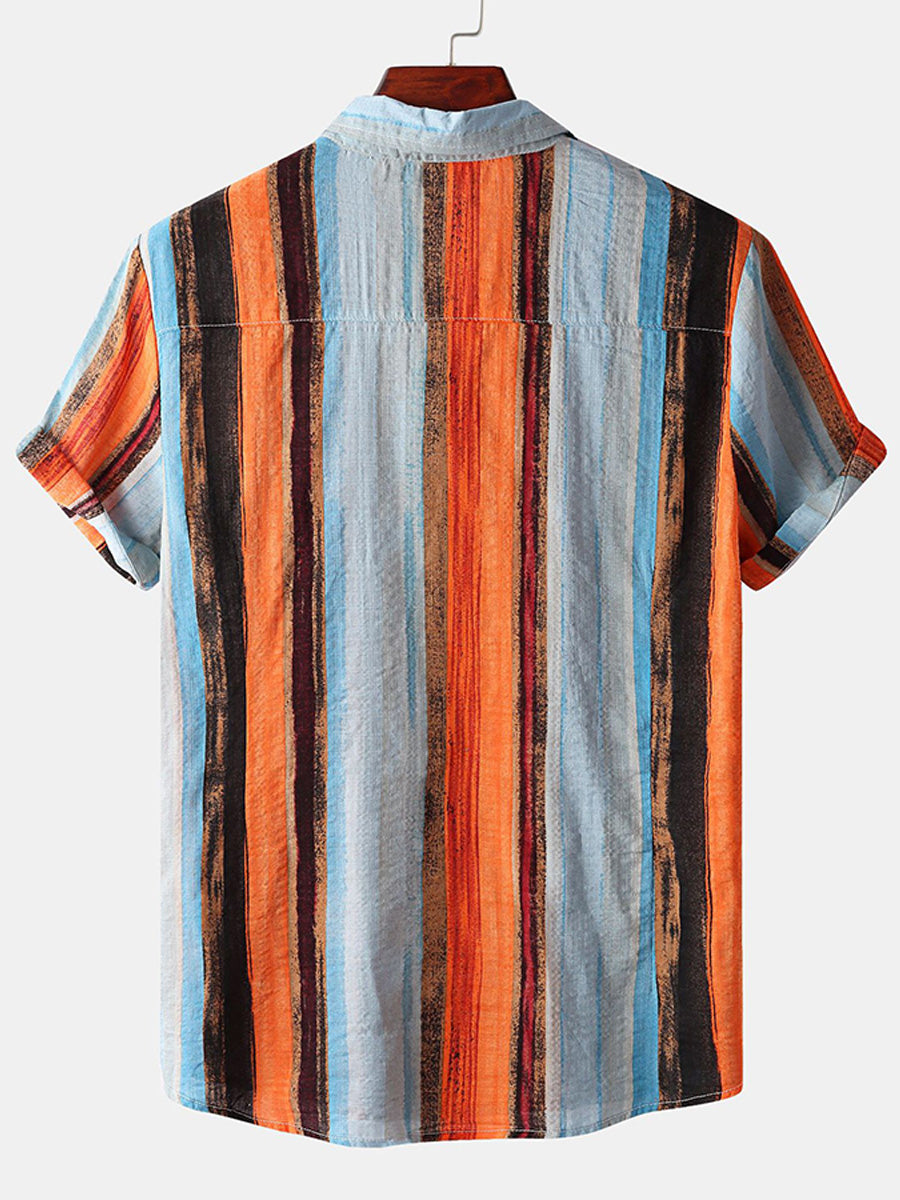 Men's Vertical print short sleeve shirt