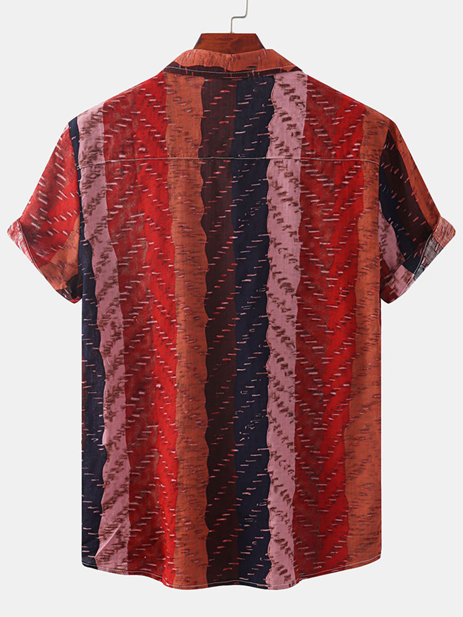 Men's Vertical print short sleeve shirt