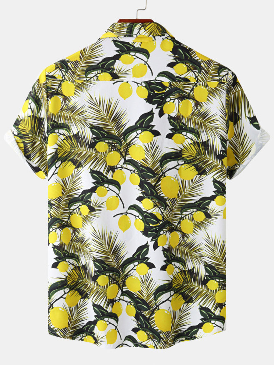 Men's holiday print short sleeve shirt