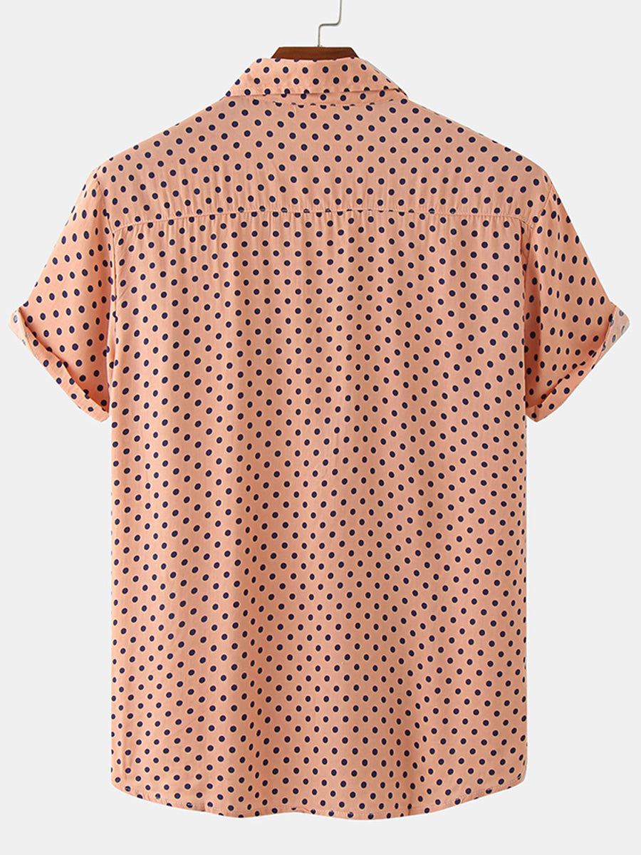 Kurzärmliges Herrenhemd mit Polka Dots 