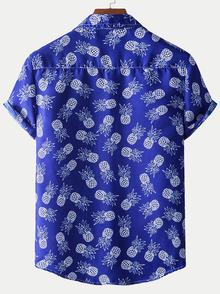 Men's pineapple print short sleeve shirt