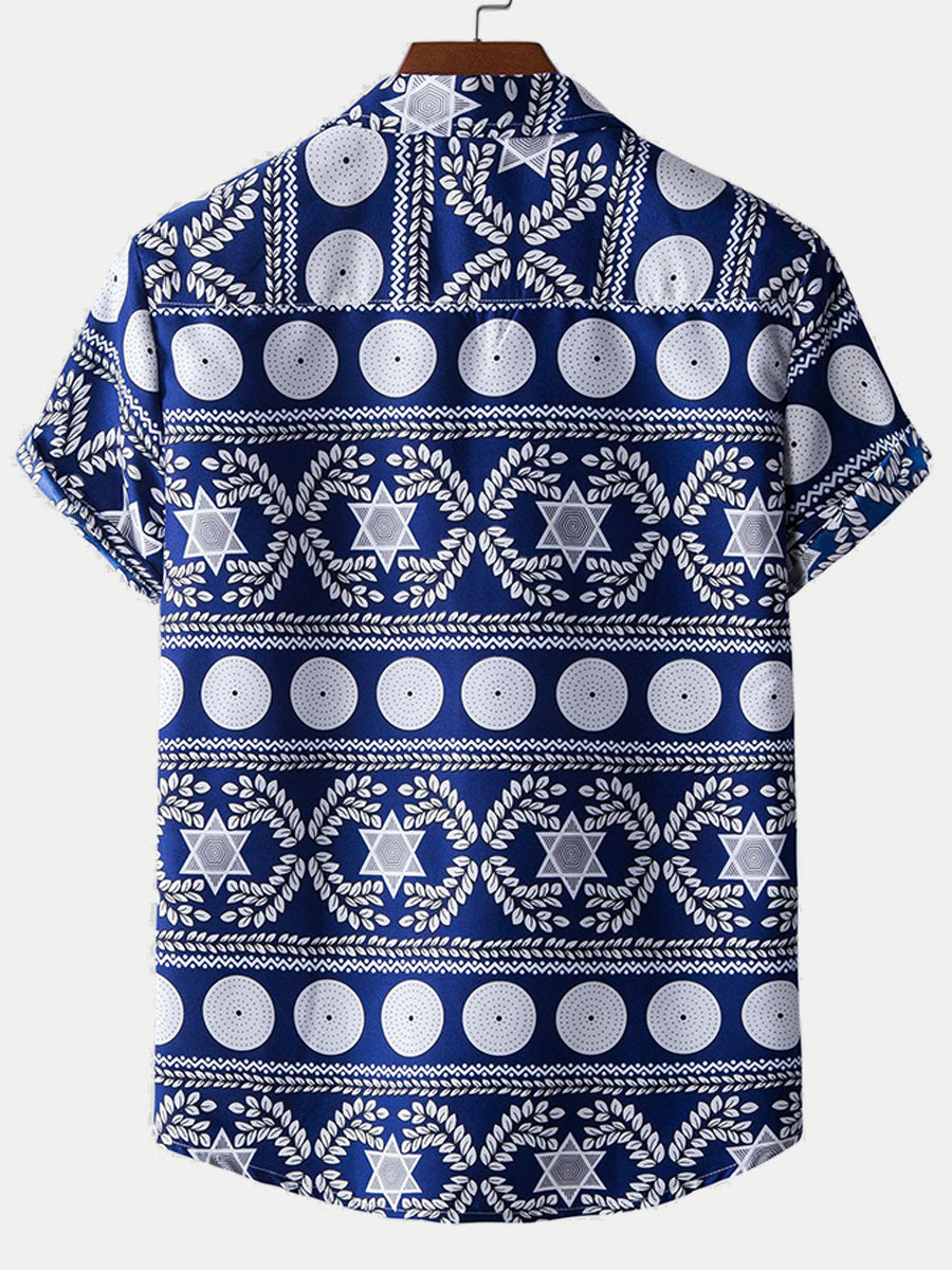 Men's holiday print short sleeve shirt