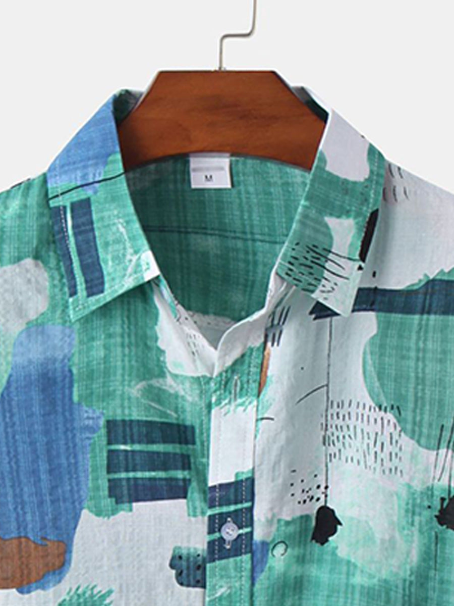 Men's holiday casual short sleeve shirt