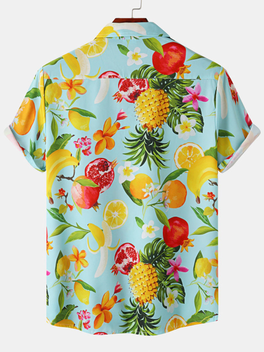 Men's holiday fruit short sleeve shirt