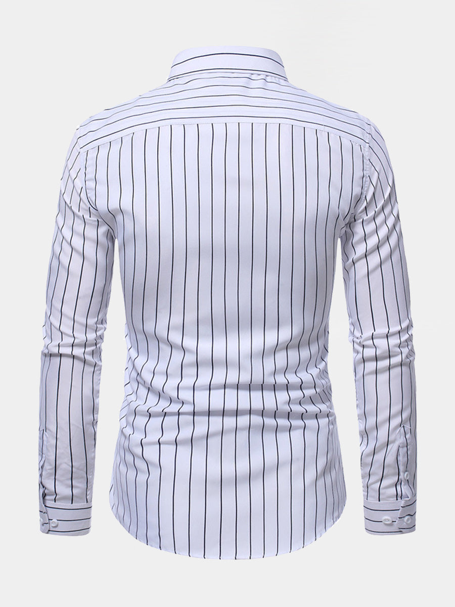 Men's Vertical casual Long Sleeve Shirt