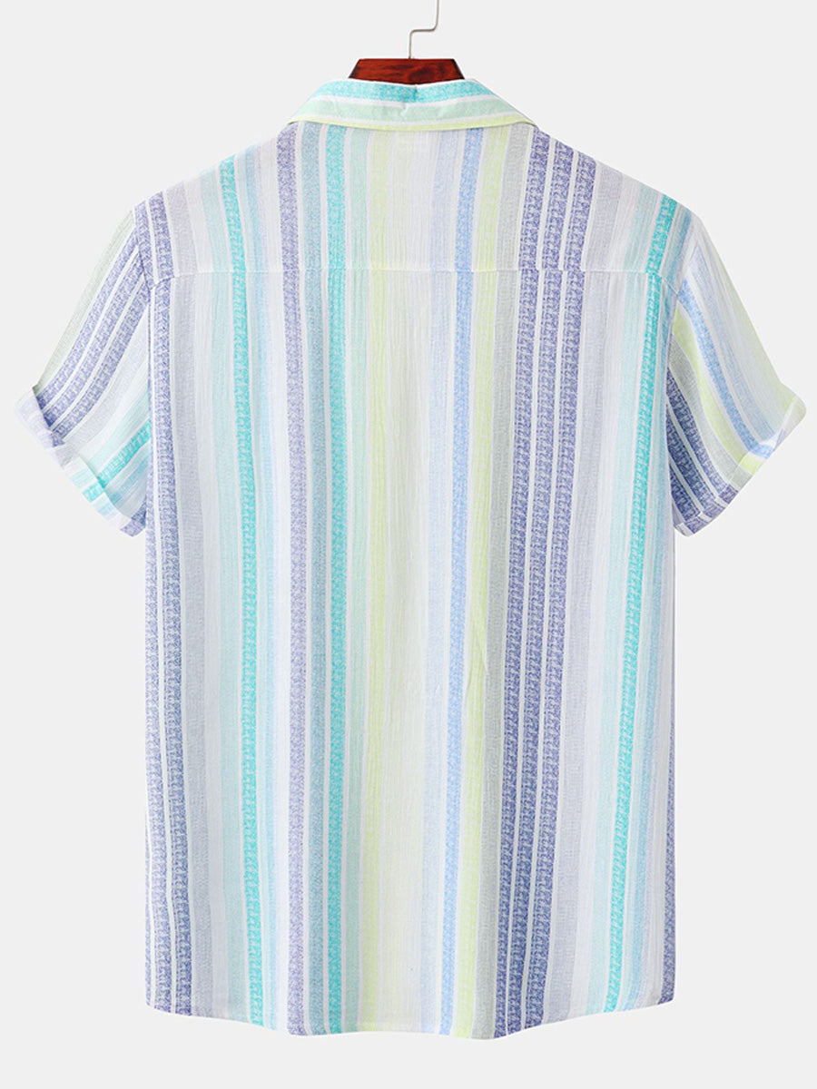 Men's Vertical print short sleeve shirt