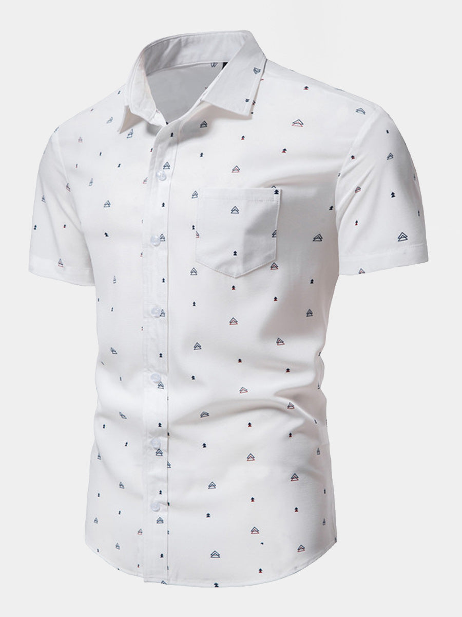 Men's triangle print short sleeve shirt