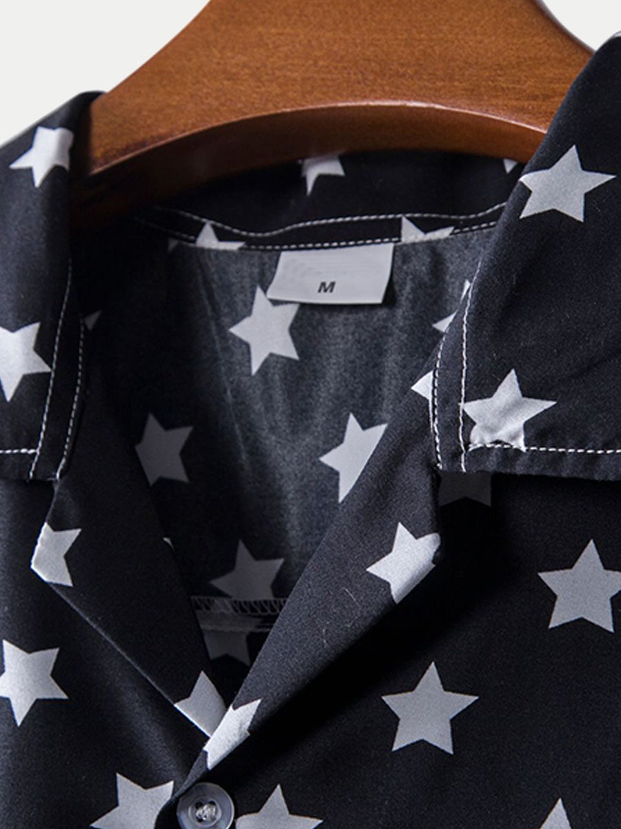 Men's star print short sleeve shirt