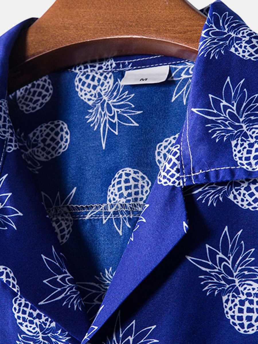 Men's pineapple print short sleeve shirt