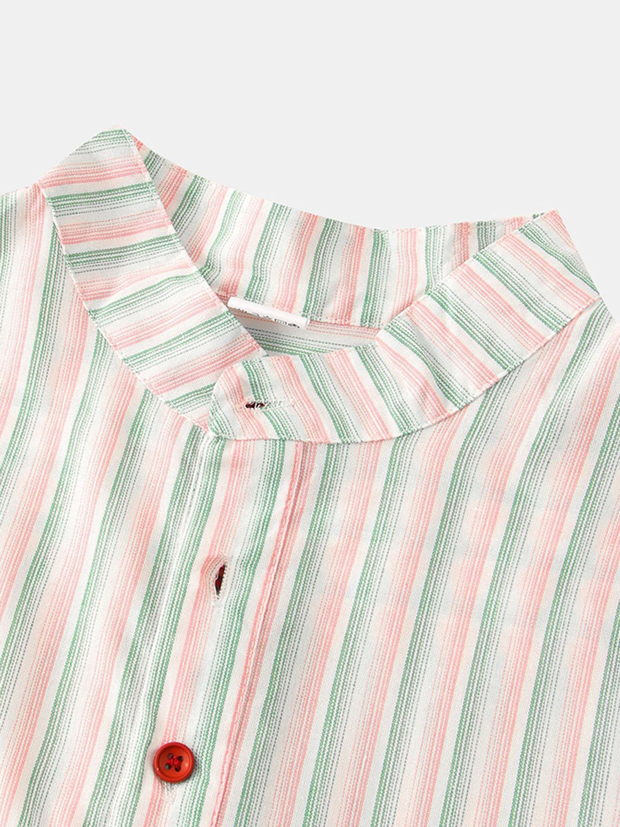 Men's Vertical print short sleeve shirt