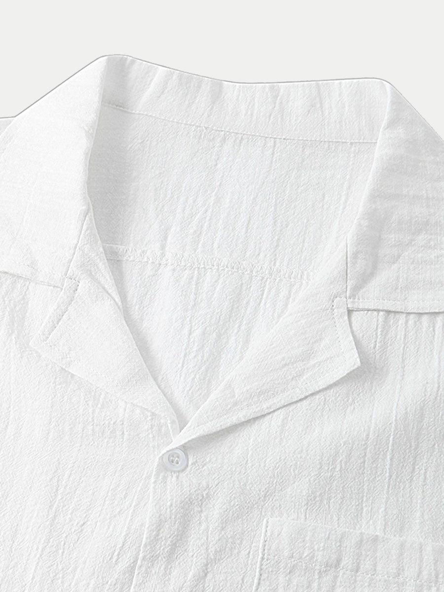 Men's Solid cotton short sleeve shirt