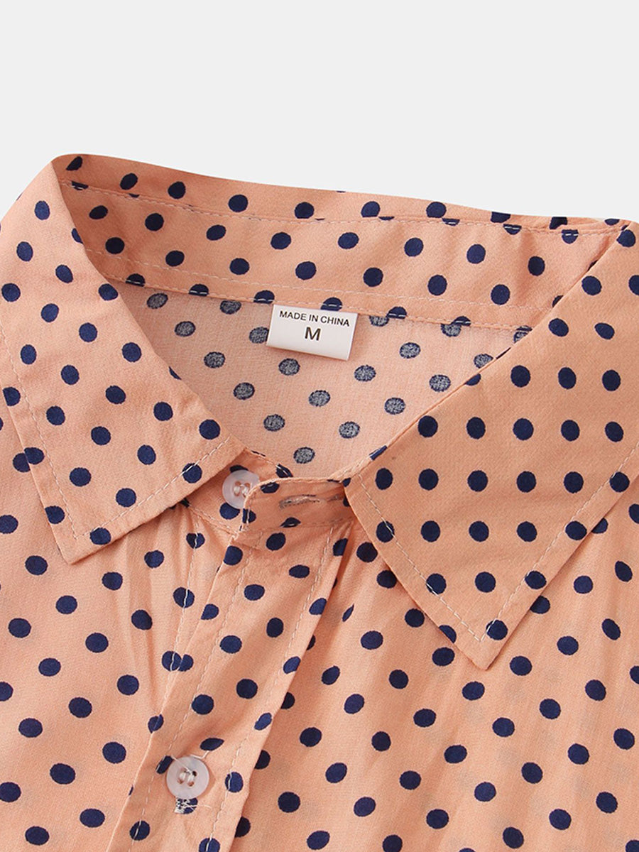 Men's Polka dot short sleeve shirt