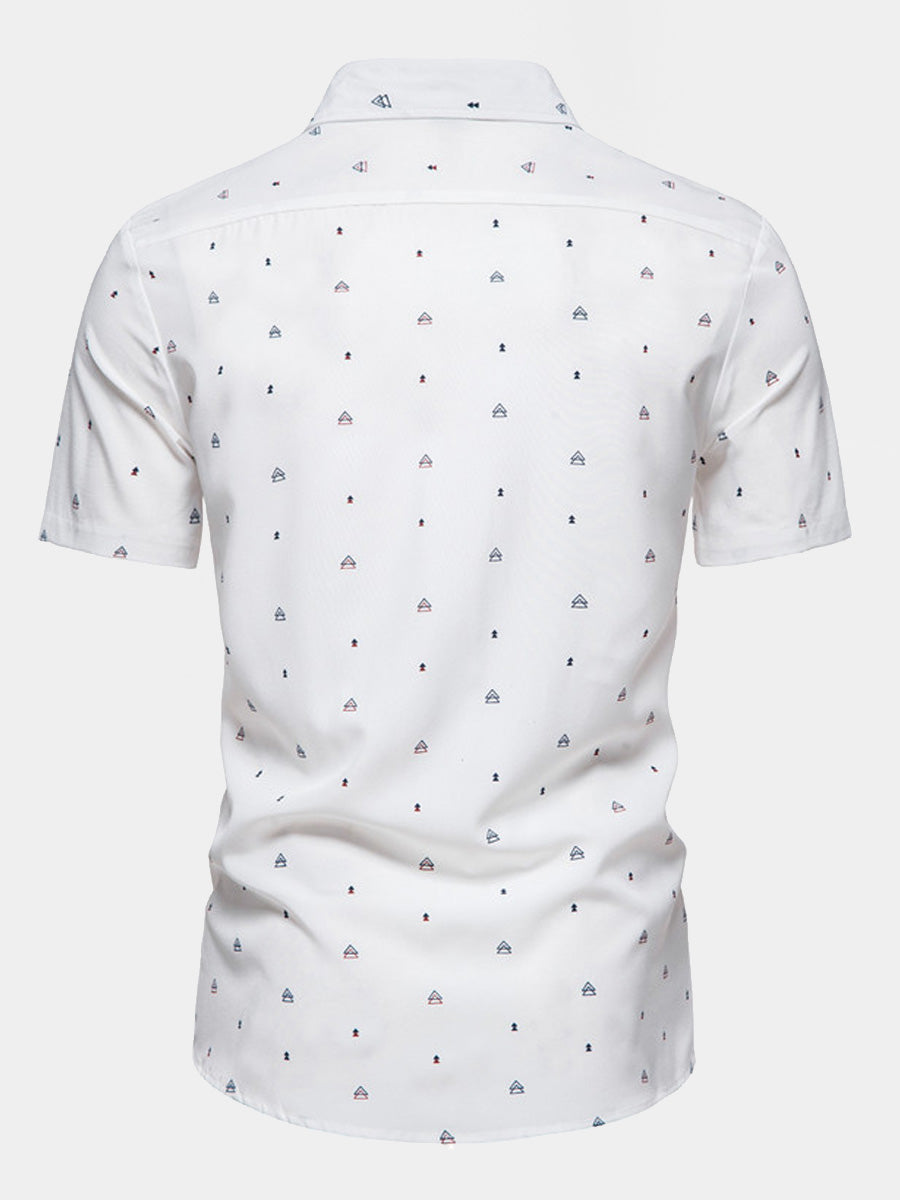 Men's triangle print short sleeve shirt