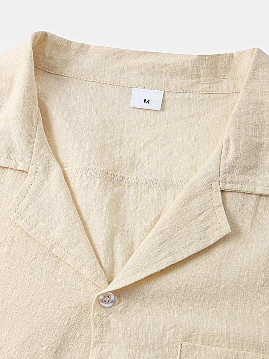 Men's Solid cotton short sleeve shirt