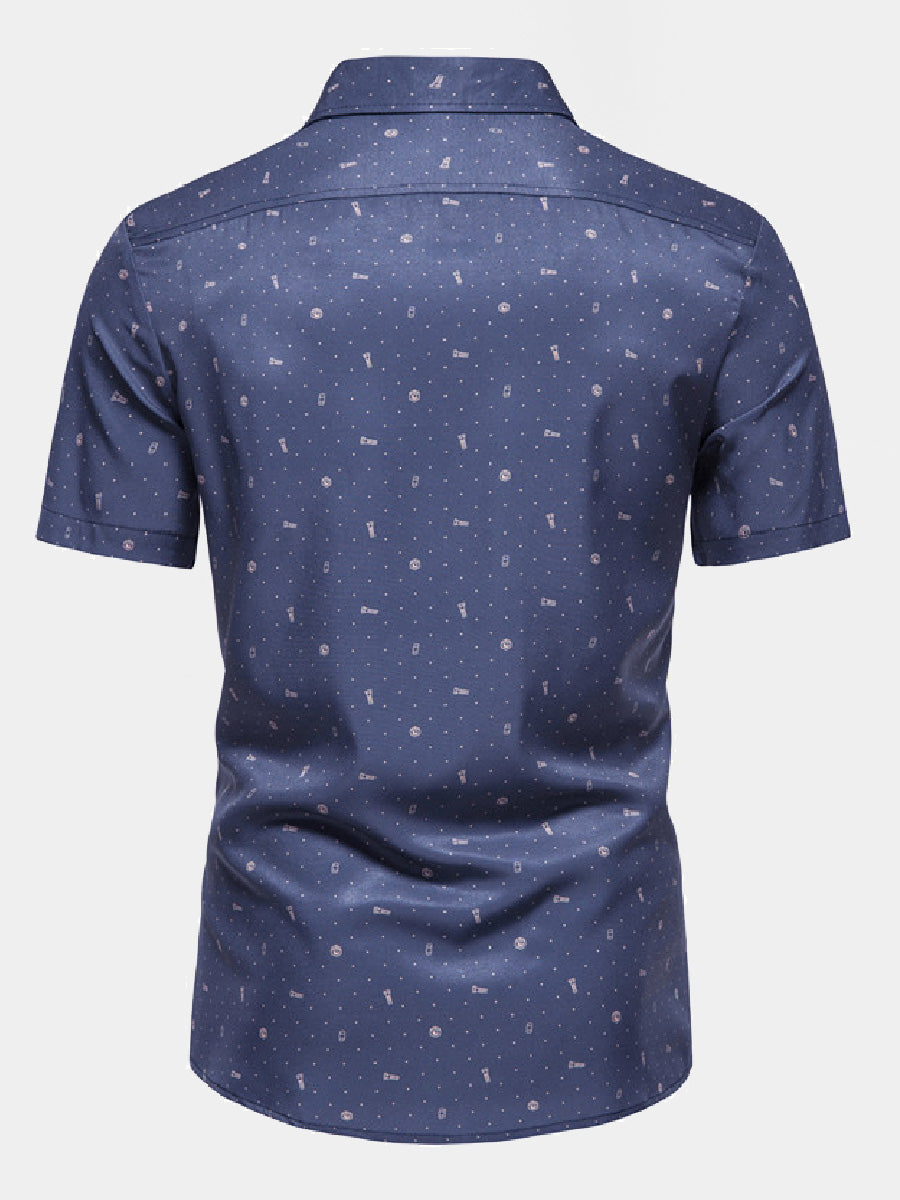 Men's screw print short sleeve shirt