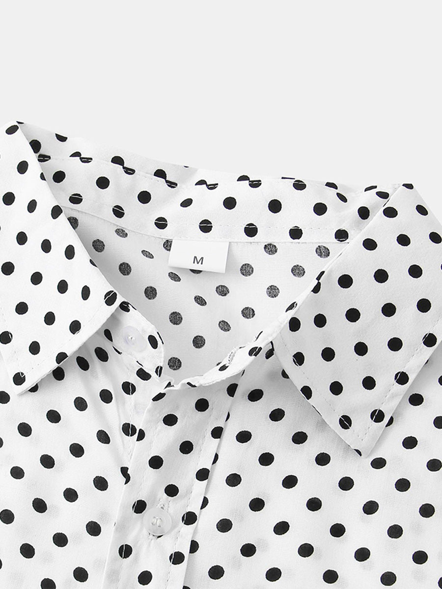 Kurzärmliges Herrenhemd mit Polka Dots 