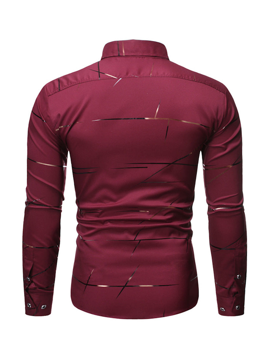 Men's Vertical casual Long Sleeve Shirt