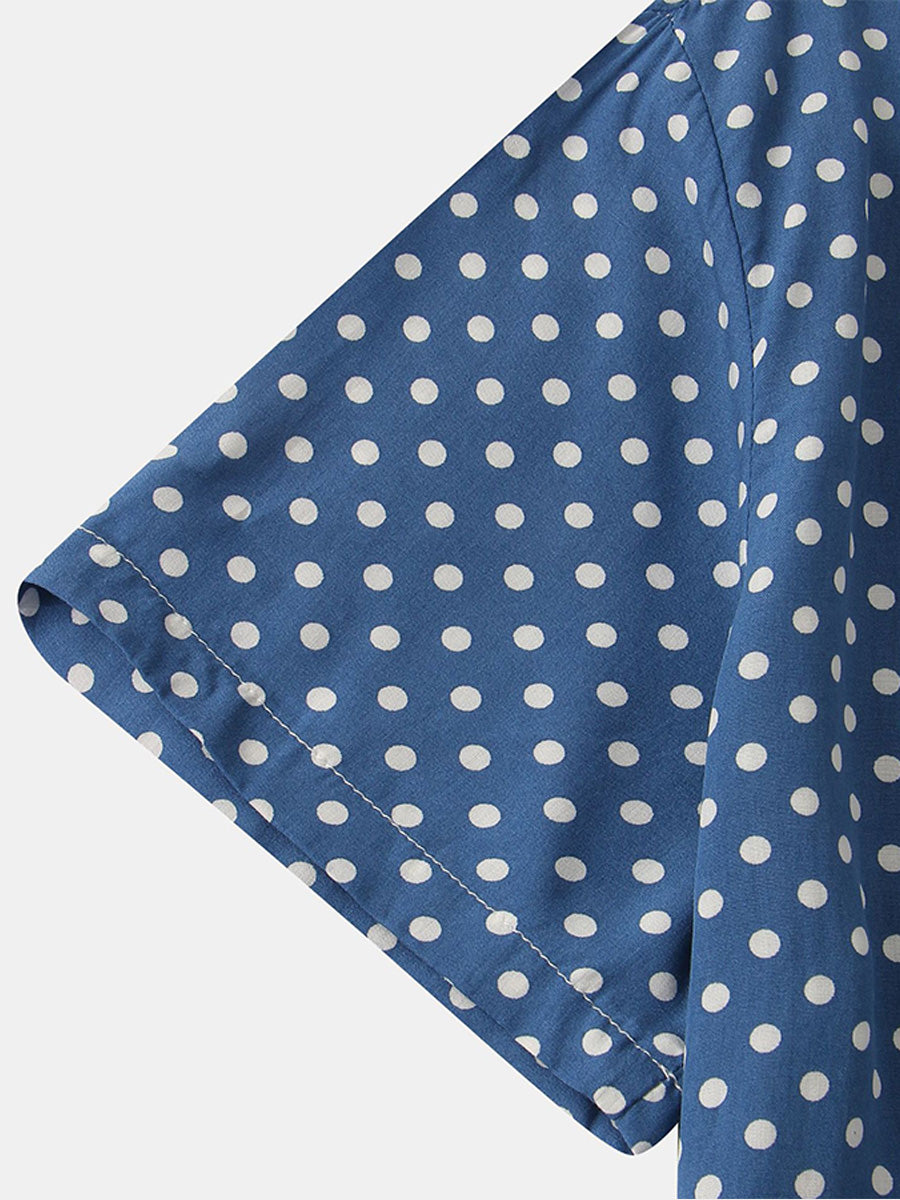 Kurzärmliges Herrenhemd mit Polka Dots 