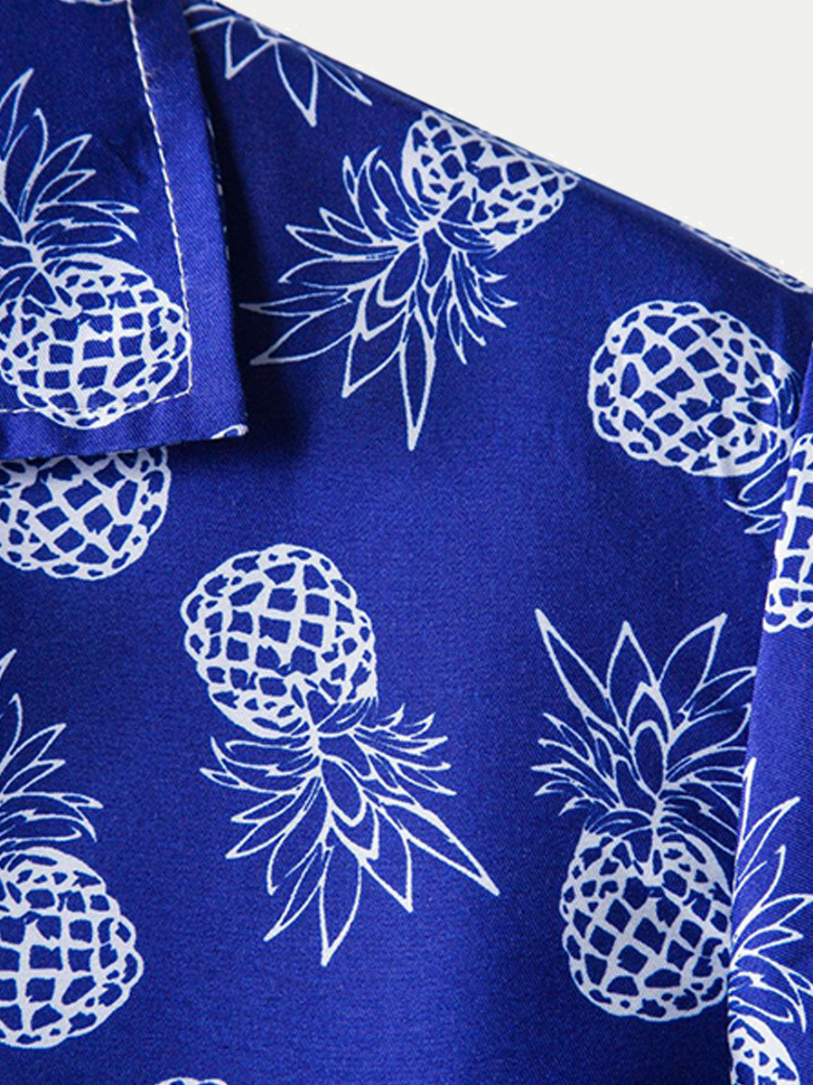 Men's pineapple print short sleeve shirt