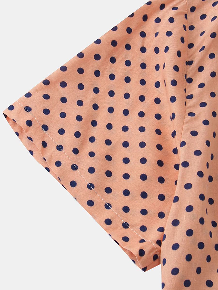 Kurzärmliges Herrenhemd mit Polka Dots 