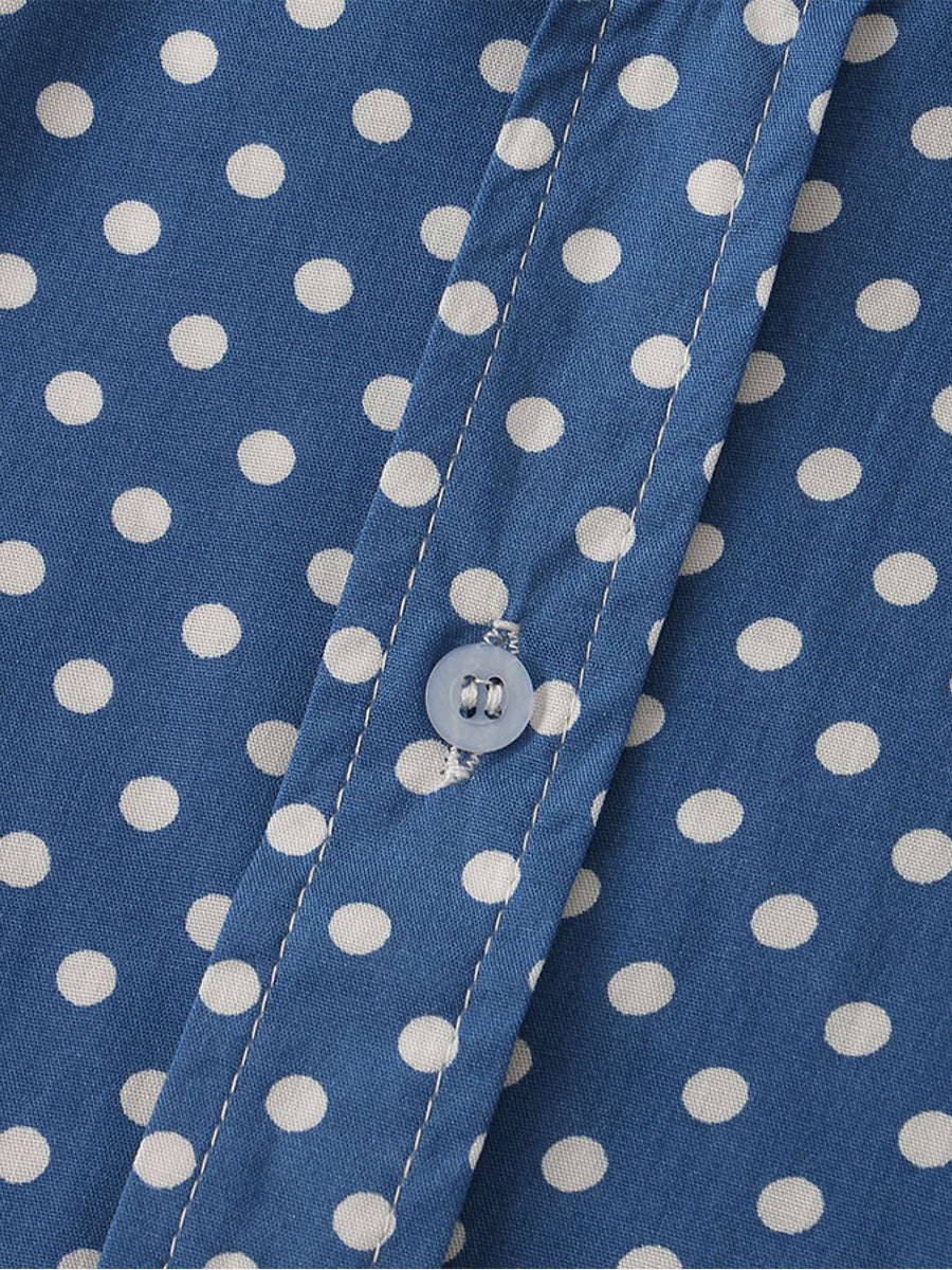 Kurzärmliges Herrenhemd mit Polka Dots 