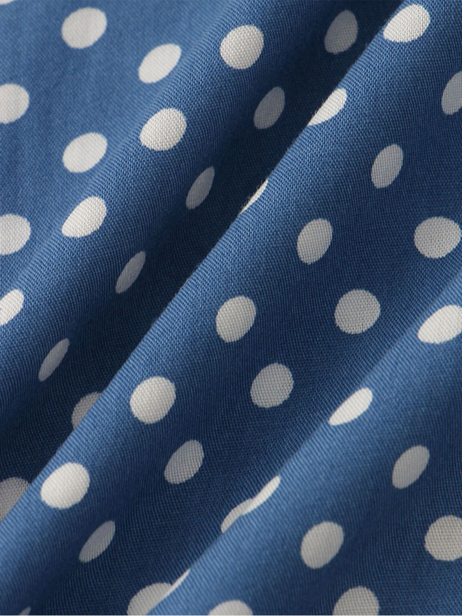 Kurzärmliges Herrenhemd mit Polka Dots 