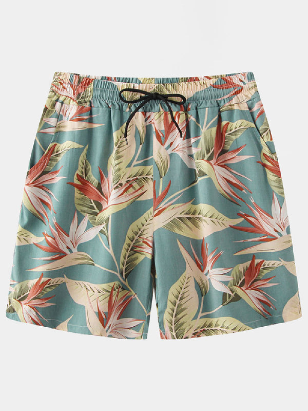 Men's holiday hawaiian Linen Cotton Casual Shorts