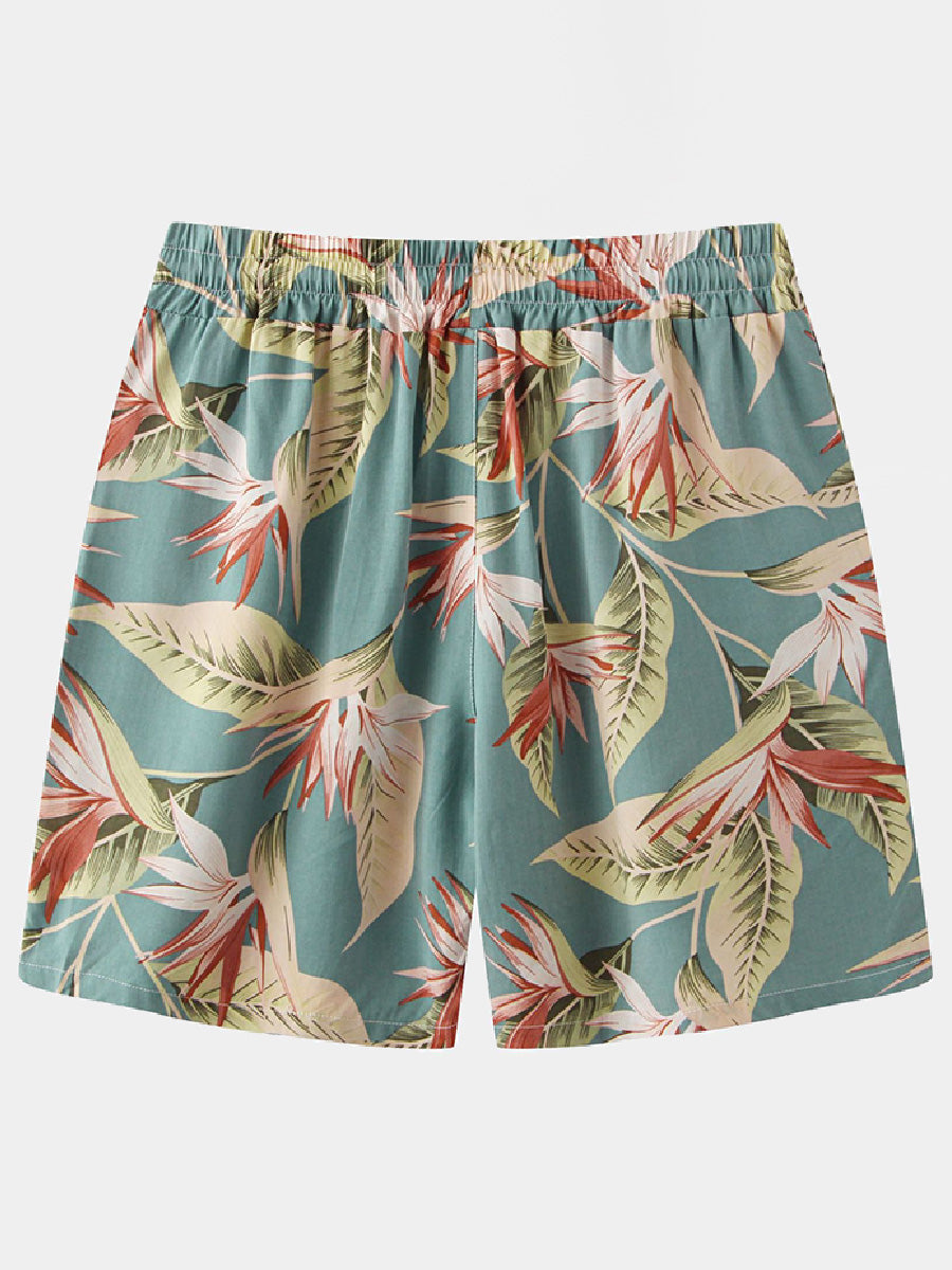 Men's holiday hawaiian Linen Cotton Casual Shorts