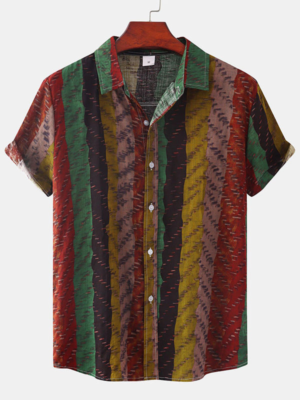 Men's Vertical print short sleeve shirt