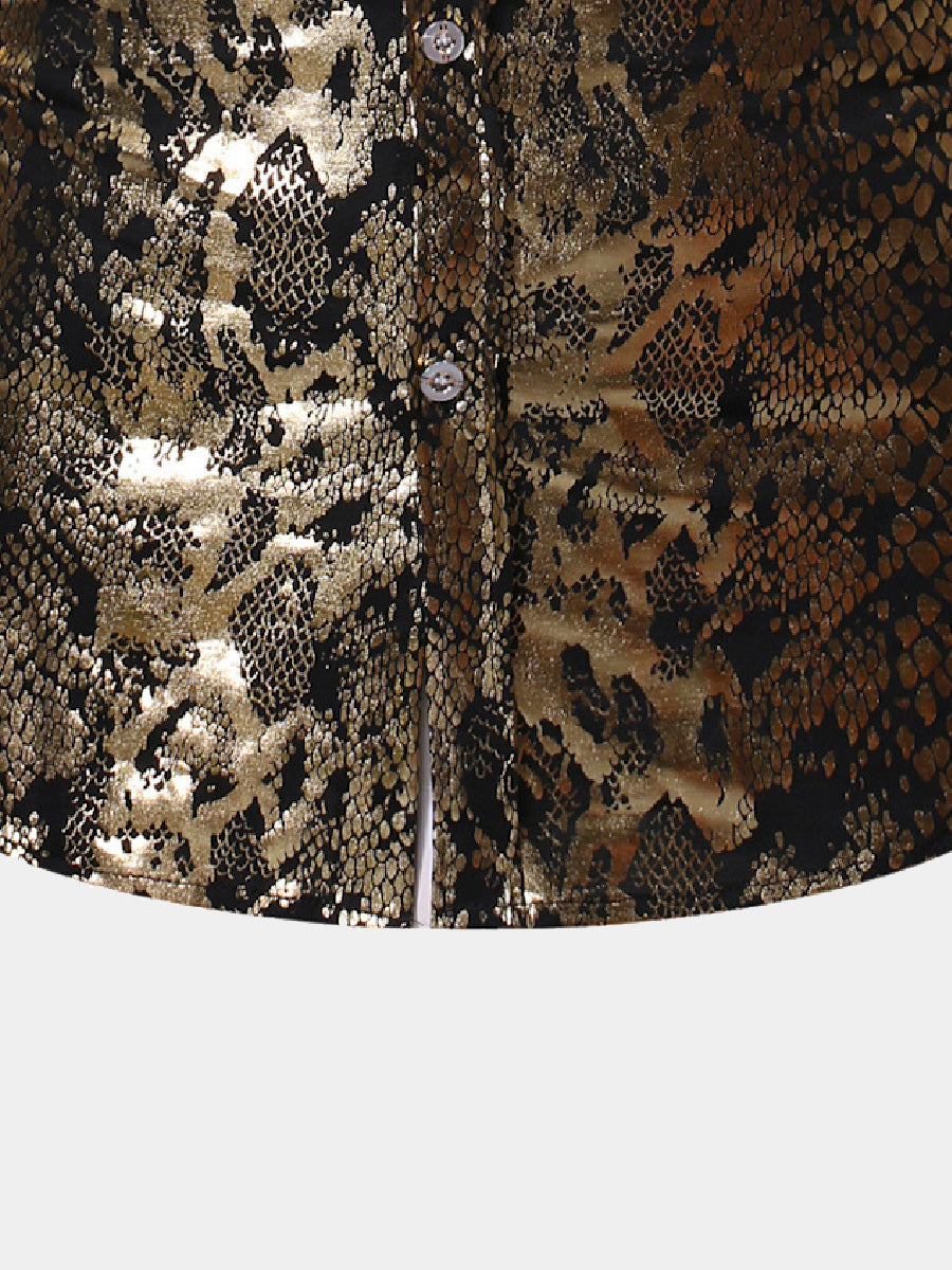 Men's Metal snake pattern long sleeve shirt