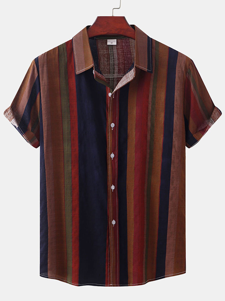 Men's Vertical print short sleeve shirt