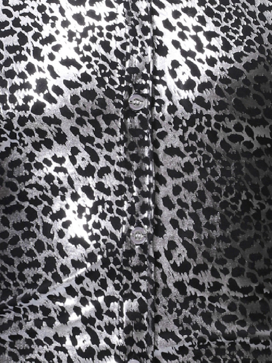 Men's Metal leopard print long sleeve shirt