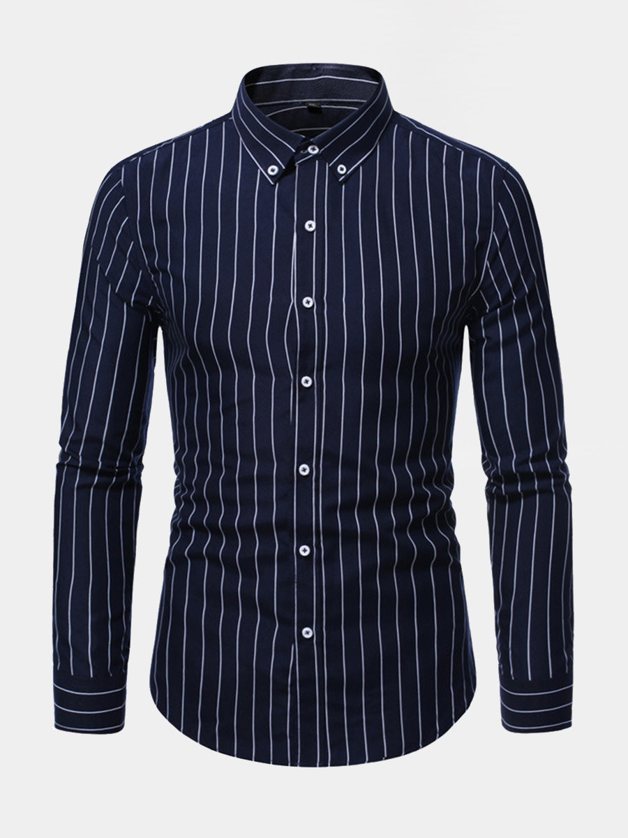 Men's Vertical casual Long Sleeve Shirt