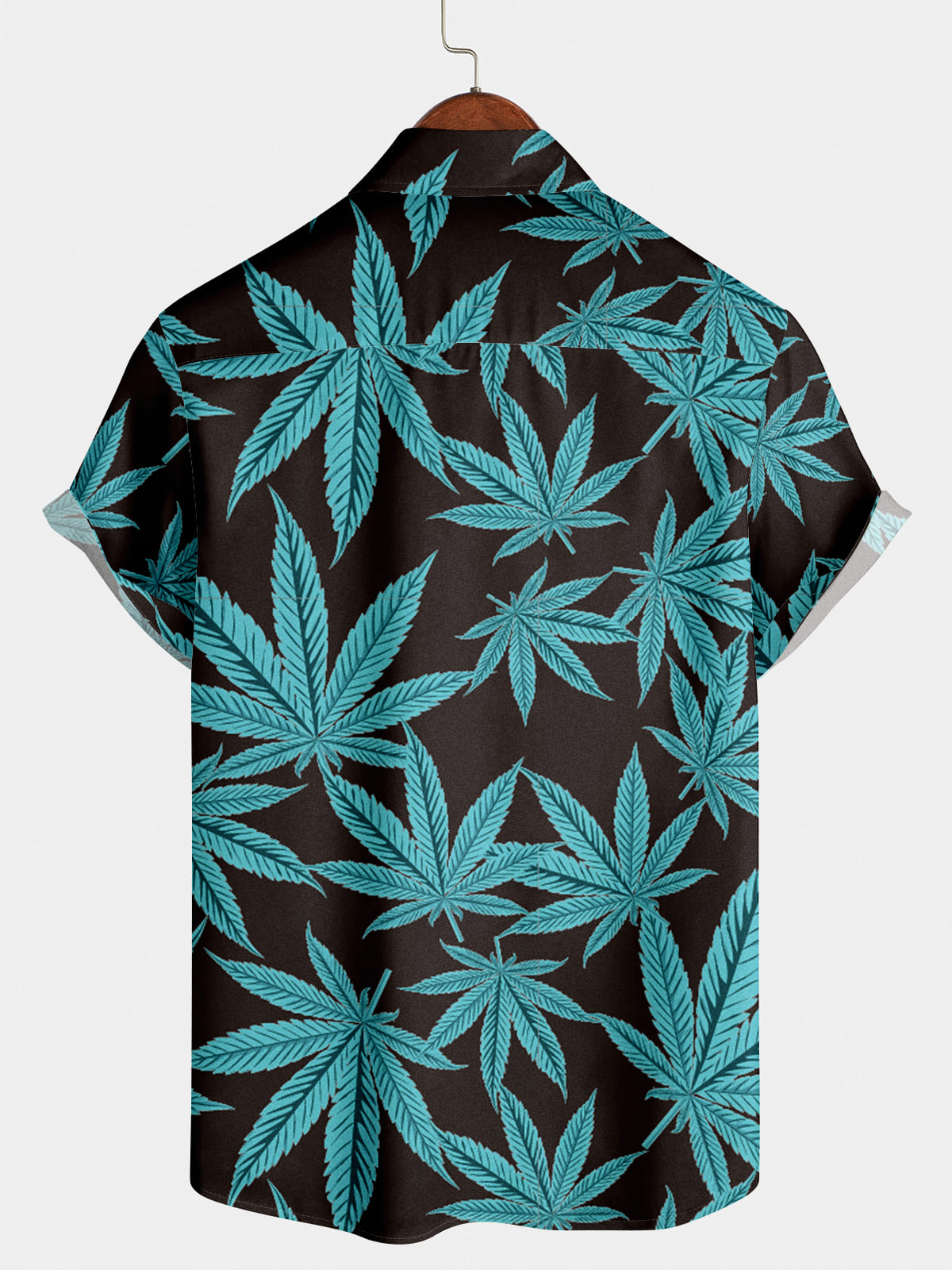 Men's Leaf Print Short Sleeve Shirt