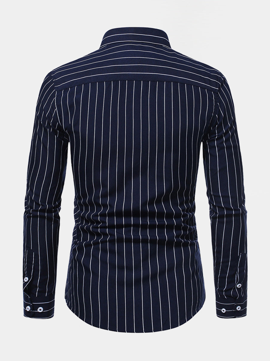 Men's Vertical casual Long Sleeve Shirt