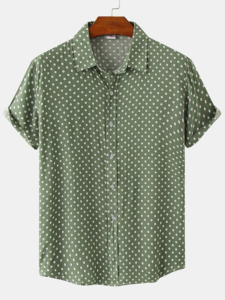 Men's Polka dot short sleeve shirt