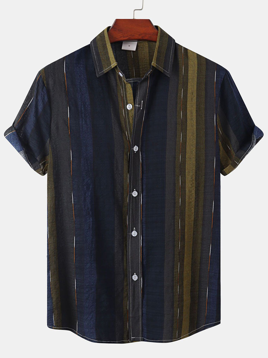 Men's Vertical print short sleeve shirt