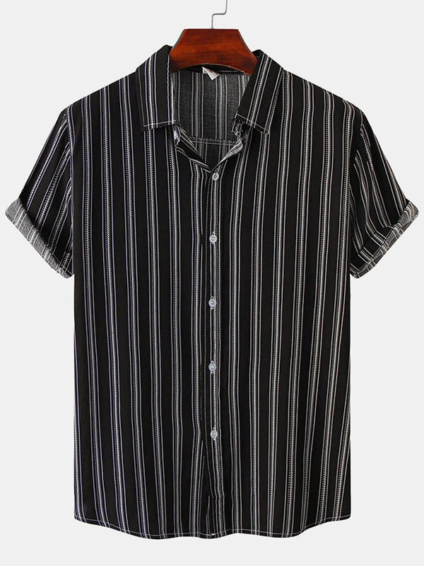 Men's Vertical print short sleeve shirt