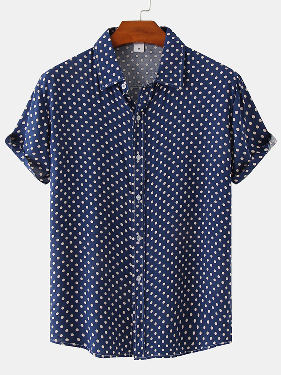 Men's Polka dot short sleeve shirt