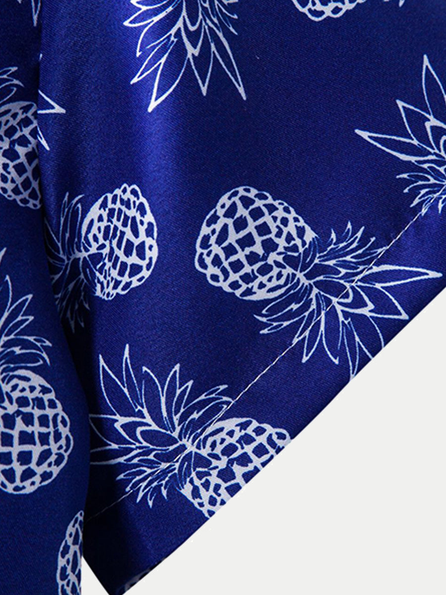 Men's pineapple print short sleeve shirt