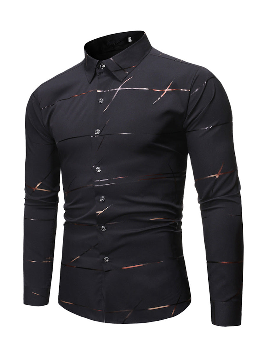 Men's Vertical casual Long Sleeve Shirt