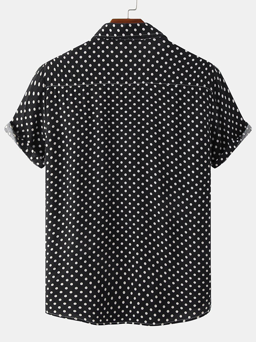 Men's Polka dot short sleeve shirt