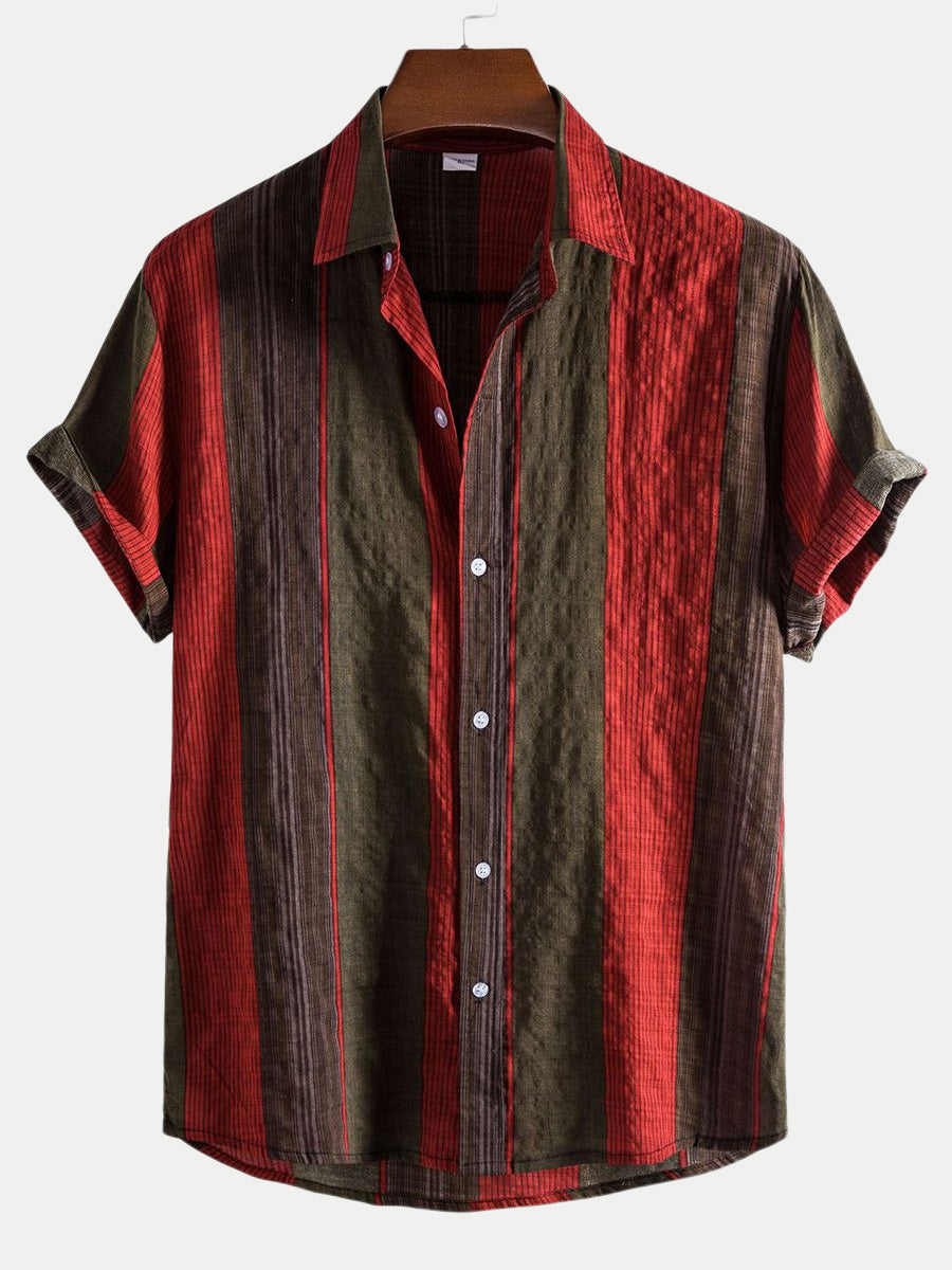 Men's Vertical print short sleeve shirt