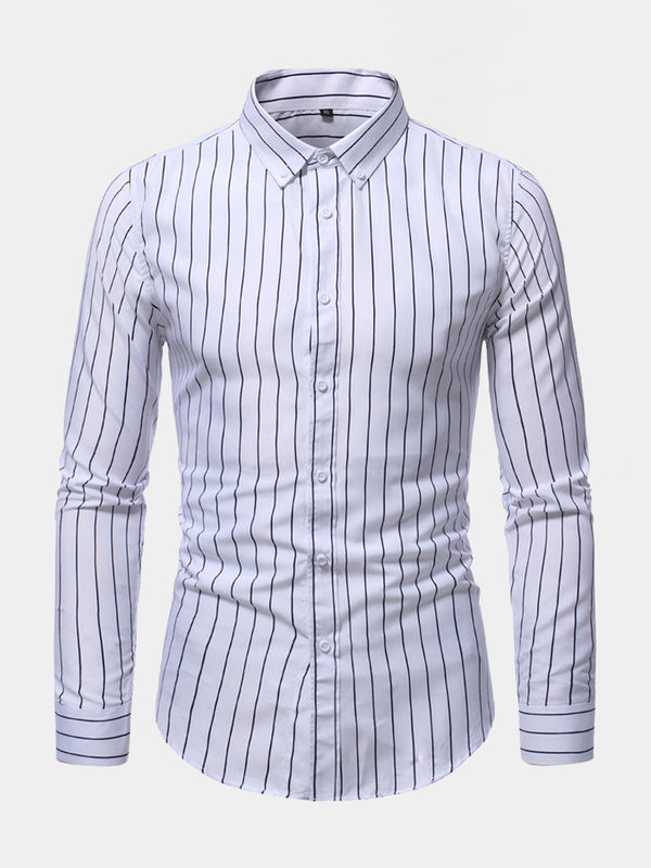 Men's Vertical casual Long Sleeve Shirt